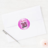 Sticker Rond Tailles Et Parties scintillant Roses (Enveloppe)
