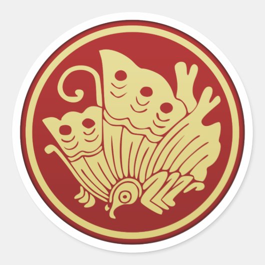 Sticker Rond Taira (Heiji) Clan Kamon (Devant)
