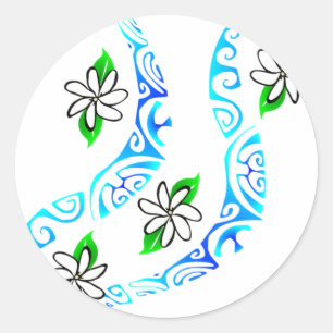Sticker Rond TAITIARE (Bleu)