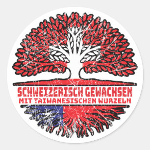 Sticker Rond Taïwan Taïwan Schweizer Schweiz Baum Wurzel