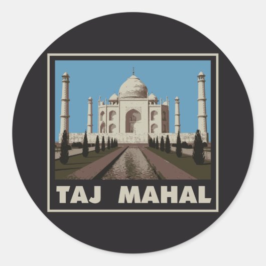 Sticker Rond Taj Mahal (Devant)