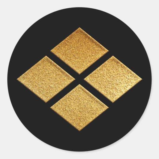 Sticker Rond Takeda Kamon Takeda Bishi en or (Devant)