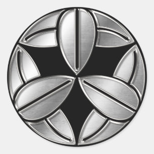 Sticker Rond Takenaka Clan Kamon Chrome argent