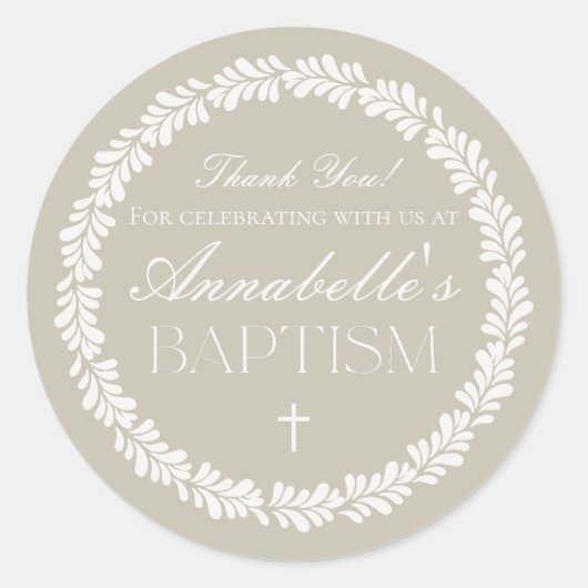 Sticker Rond Talavera beige Carrelage Espagne Fiesta Baptême Fa (Devant)