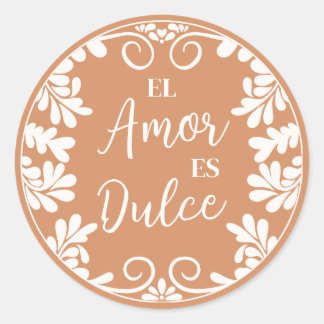 Sticker Rond Talavera Mariage Mexicain El Amor Es Dulce Haut de