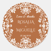 Sticker Rond Talavera terracotta au mariage mexicain (Devant)