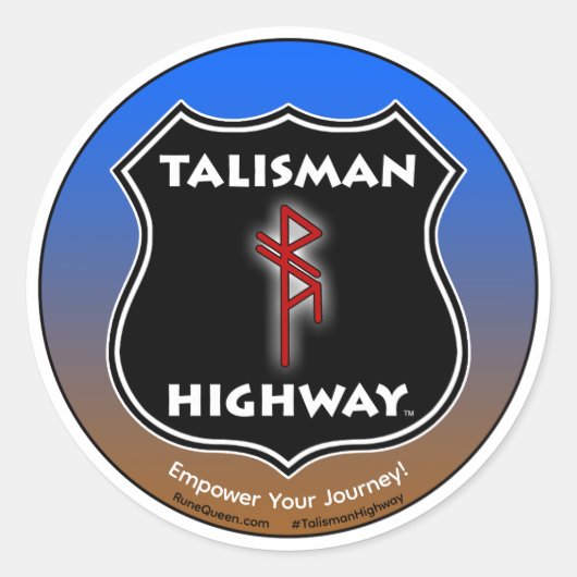 Sticker Rond Talisman Autoroute RuneQueen (Devant)