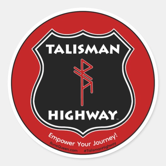 Sticker Rond Talisman Autoroute RuneQueen (Devant)