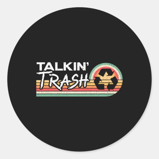 Sticker Rond Talkin ordures ordures Camion Collecteur Recycli (Devant)