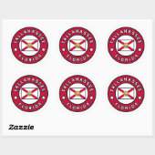 Sticker Rond Tallahassee Floride (Feuille)