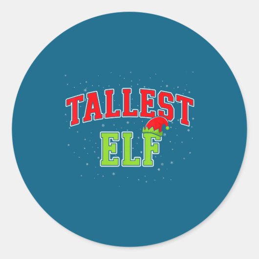 Sticker Rond Tallest Elf Christmas Family Matching Group Xmas  (Devant)