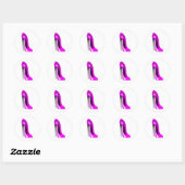Sticker Rond talon rose chaud (Feuille)