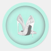 Sticker Rond Talons d'argent sur la menthe (Devant)