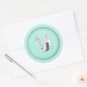 Sticker Rond Talons d'argent sur la menthe (Enveloppe)
