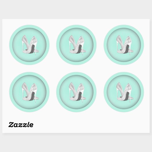 Sticker Rond Talons d'argent sur la menthe (Feuille)