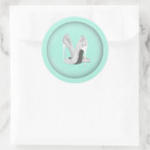 Sticker Rond Talons d'argent sur la menthe (Sac)