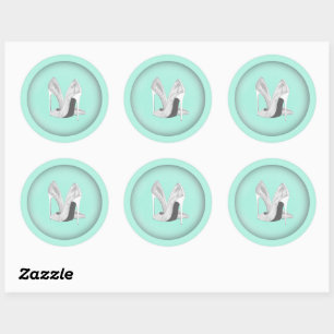 Sticker Rond Talons d'argent sur la menthe