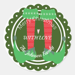Sticker Rond Talons de lutin de Noël Festif