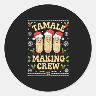 Sticker Rond Tamale Making Crew Tamale Saison Drôle Chr Mexicai