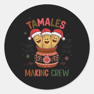 Sticker Rond Tamales Faisant Crew Tamale Saison Drôle Mexicaine