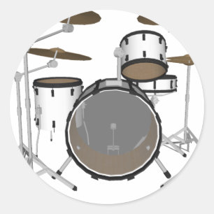 Sticker Rond Tambours : Kit Tambour blanc : Modèle 3D: