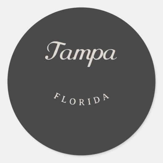Sticker Rond Tampa Floride Police blanche (Devant)