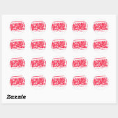 Sticker Rond Tampon caoutchouc rouge Biodégradable (Feuille)