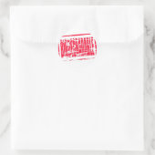 Sticker Rond Tampon caoutchouc rouge Biodégradable (Sac)