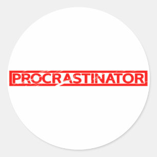 Sticker Rond Tampon de procrastinateur