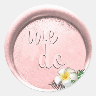 Sticker Rond *~* Tampon de scellement à cire florale rose fuchs