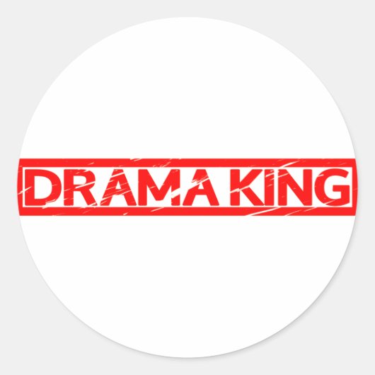Sticker Rond Tampon Drama King (Devant)