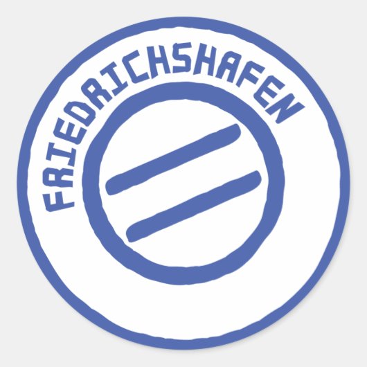 Sticker Rond Tampon postal Friedrichshafen (Devant)