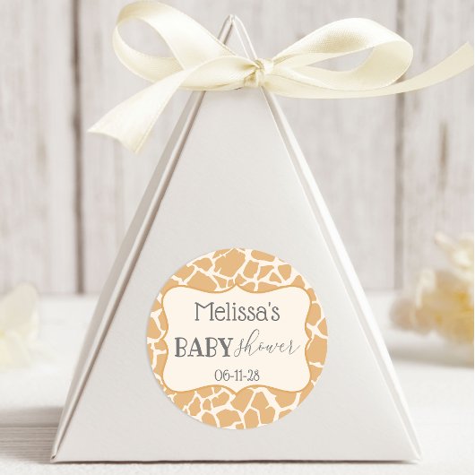 Sticker Rond Tan Baby Boy Giraffe