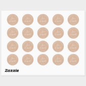 Sticker Rond Tan Love Est Un Mariage Sucré Faveur (Feuille)