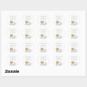 Sticker Rond Tandem de tournesol rustique Mariage d'aquarelle (Feuille)