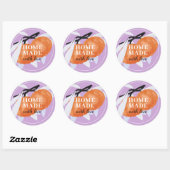 Sticker Rond Tangerine Citrus Entreprise Maison Botanique (Feuille)