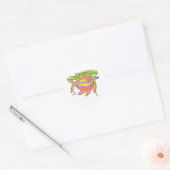 Sticker Rond Tangérine, fraise et chaux (Enveloppe)