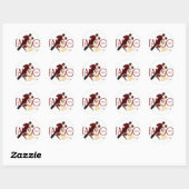 Sticker Rond Tango Dansez rouge (Feuille)