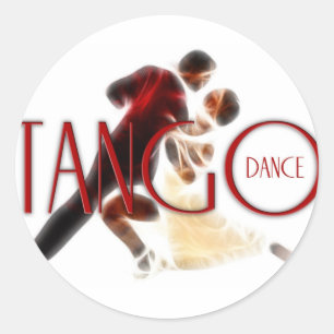 Sticker Rond Tango Dansez rouge
