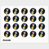 Sticker Rond tangram rabbit lapin (Feuille)
