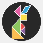 Sticker Rond tangram rabbit lapin (Devant)