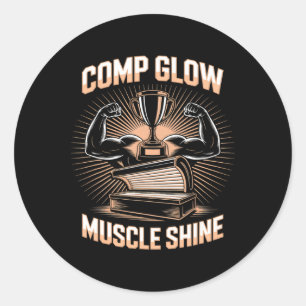 Sticker Rond Tanning Lumineuse Comp Fitness Buffs Athlètes Homm