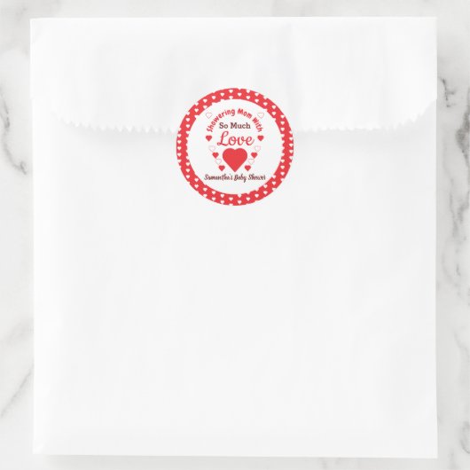 Sticker Rond Tant de Baby shower d'amour (Sac)