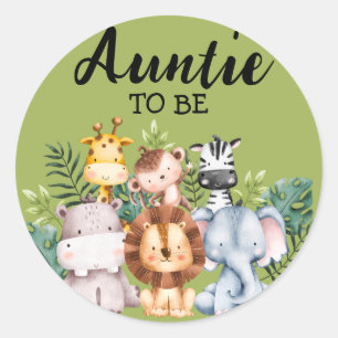 Sticker Rond Tante Baby shower des créations forestières
