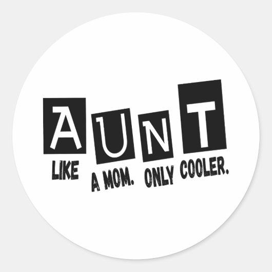 Sticker Rond Tante comme une mère seulement glacière (Devant)
