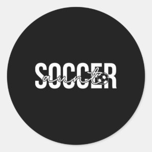 Sticker Rond Tante de foot Tante fière d'un joueur de football 