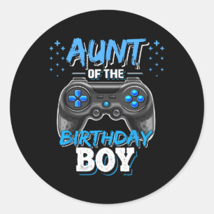 Sticker Rond Tante De L'Anniversaire Garçon Correspondant Vidéo