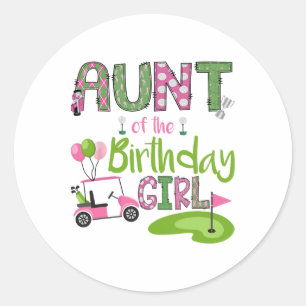Sticker Rond Tante De L'Anniversaire Girl Trou Dans Un Amoureux