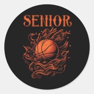 Sticker Rond Tante de nuit senior de basket-ball.