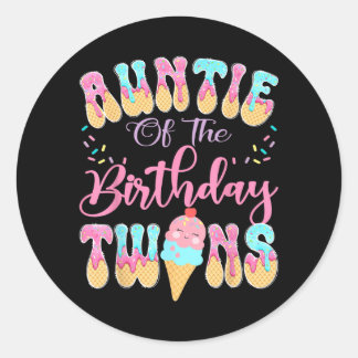 Sticker Rond Tante des jumeaux de l'anniversaire Dégoulinade de